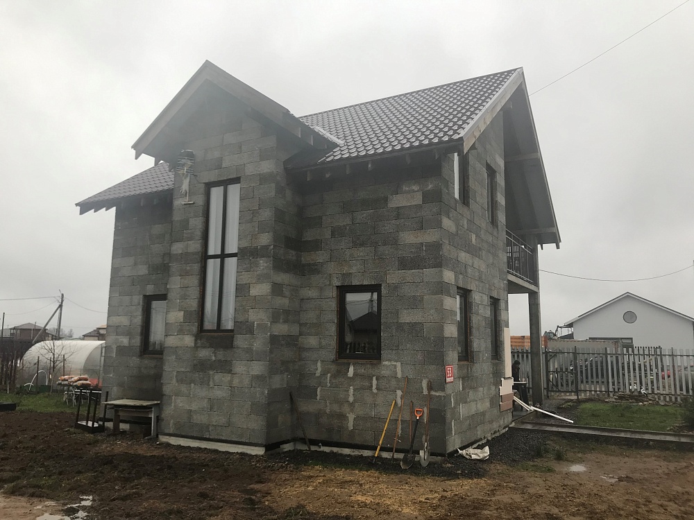 Фасадные панели под штукатурку Vinylit на объекте в Ленинградской области